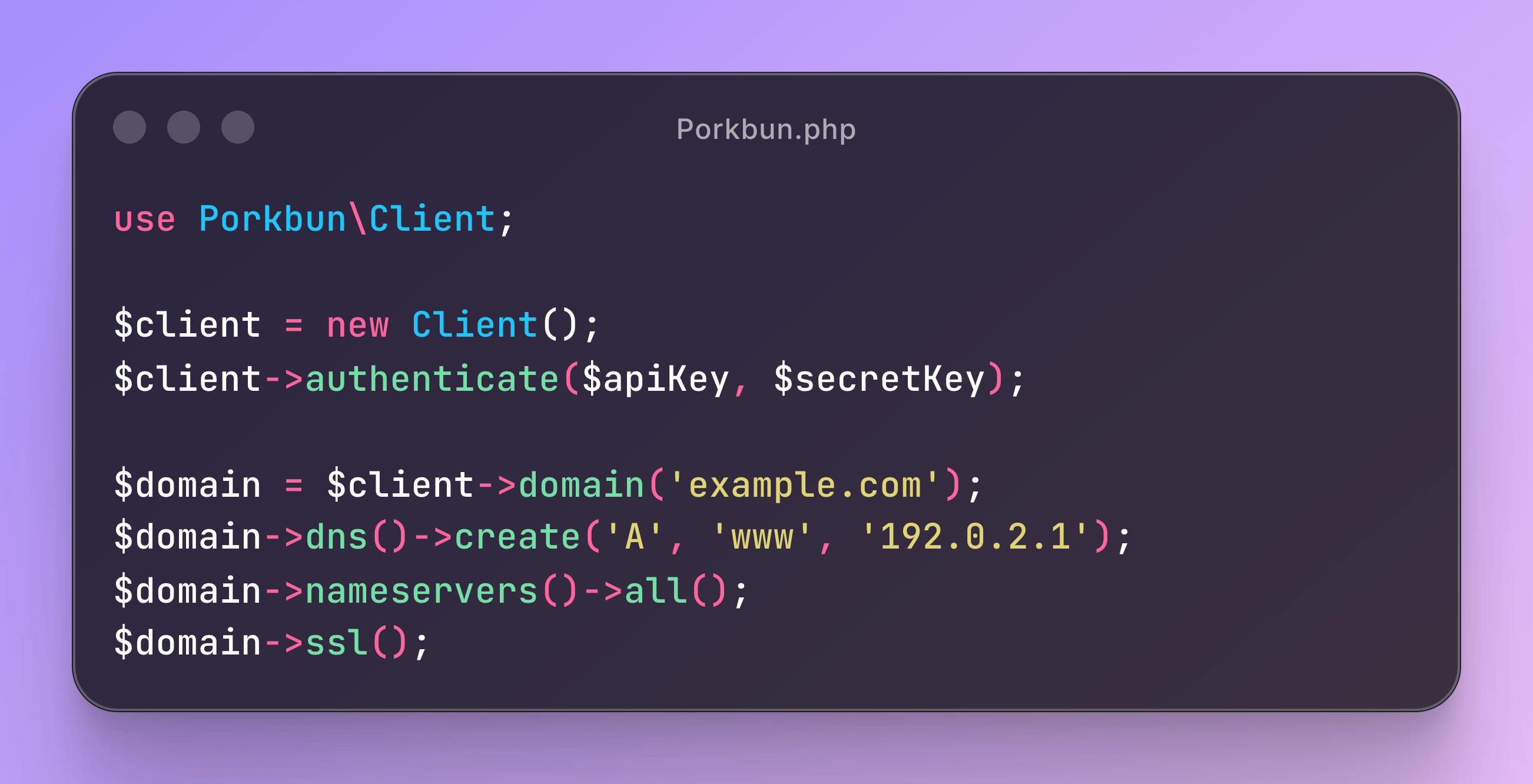 Porkbun PHP Client